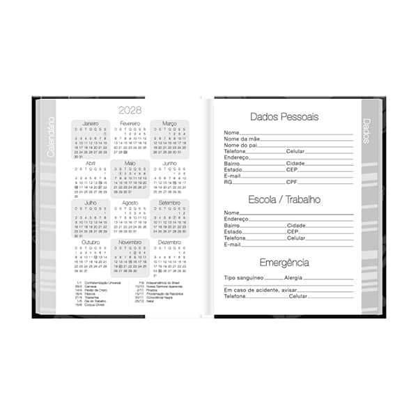 Agenda escolar permanente, Corinthians, 114 folhas, 2751013, Spiral Sccp - PT 1 UN Agenda escolar permanente, Corinthians, 114 folhas, 2751013, Spiral Sccp - PT 1 UN