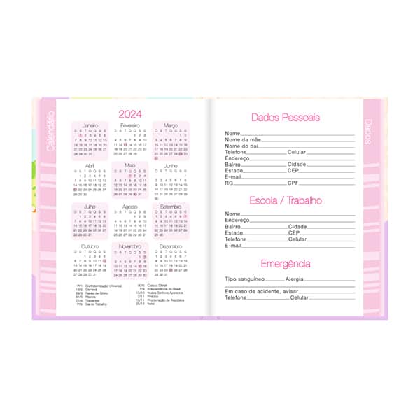 Agenda escolar permanente, Corujinhas, 114 folhas, 2750696, Spiral Cor - PT 1 UN Agenda escolar permanente, Corujinhas, 114 folhas, 2750696, Spiral Cor - PT 1 UN