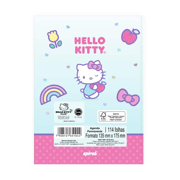 Agenda escolar permanente, Hello Kitty, 114 folhas, 2751044, Spiral Hki - PT 1 UN Agenda escolar permanente, Hello Kitty, 114 folhas, 2751044, Spiral Hki - PT 1 UN