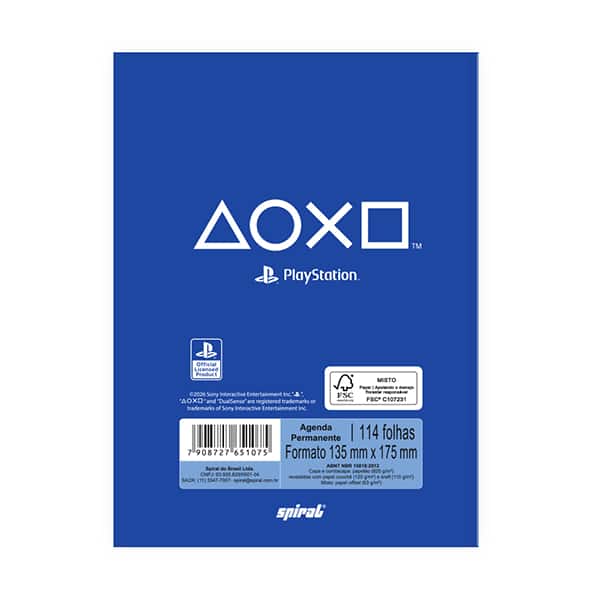 Agenda escolar permanente, Playstation, 114 folhas, 2751075, Spiral Ps - PT 1 UN Agenda escolar permanente, Playstation, 114 folhas, 2751075, Spiral Ps - PT 1 UN