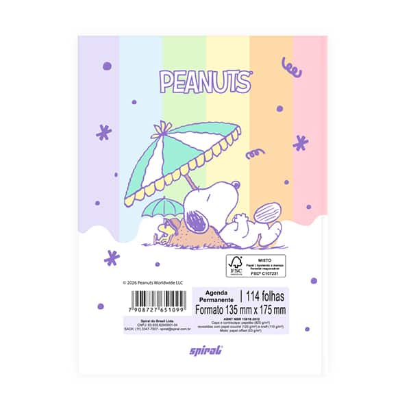 Agenda escolar permanente, Snoopy, 114 folhas, 2751099, Spiral Sno - PT 1 UN Agenda escolar permanente, Snoopy, 114 folhas, 2751099, Spiral Sno - PT 1 UN