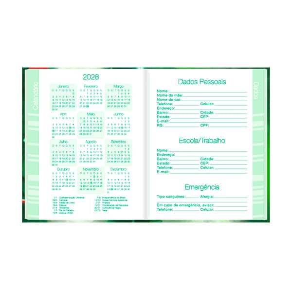 Agenda escolar permanente, Palmeiras F.C, 114 folhas, 2759453, Spiral Pal - PT 1 UN Agenda escolar permanente, Palmeiras F.C, 114 folhas, 2759453, Spiral Pal - PT 1 UN
