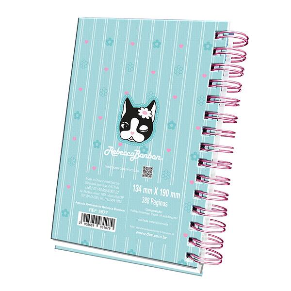 Agenda Permanente em Espiral, Rebecca Bonbon 388 páginas, 134mm x 190mm, 5677, DAC - PT 1 UN Agenda Permanente em Espiral, Rebecca Bonbon 388 páginas, 134mm x 190mm, 5677, DAC - PT 1 UN