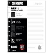 Refil para Caderno de Disco Tamanho G (200×275 mm) com 80 Folhas Pautadas, Corinthians, Gramatura 90g, 2647399, Spiral Sccp - PT 1 UN
