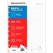 Refil para Caderno de Disco Tamanho G (200×275 mm) com 80 Folhas Pautadas, Hello Kitty, Gramatura 90g, 2647412, Spiral Hki - PT 1 UN