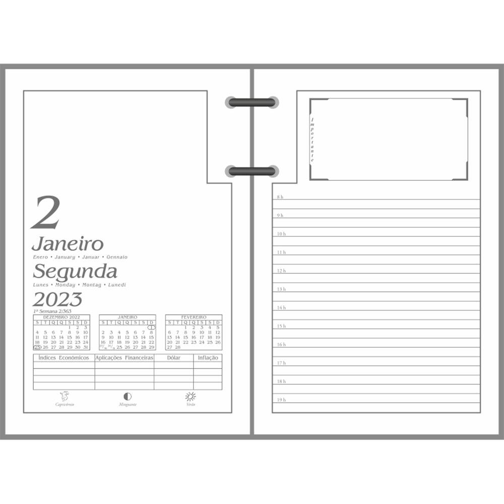 Refil para calendário financeiro 2023, R501, Redoma PT 1 UN