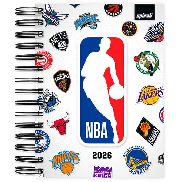 Agenda diária 2026, NBA, 176 folhas, 2635419, Spiral Nba - PT 1 UN