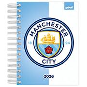 Agenda diária 2026, Manchester City, 176 folhas, 2637192, Spiral - PT 1 UN
