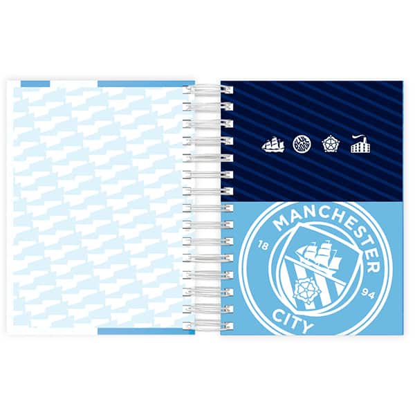 Agenda diária 2026, Manchester City, 176 folhas, 2637192, Spiral - PT 1 UN