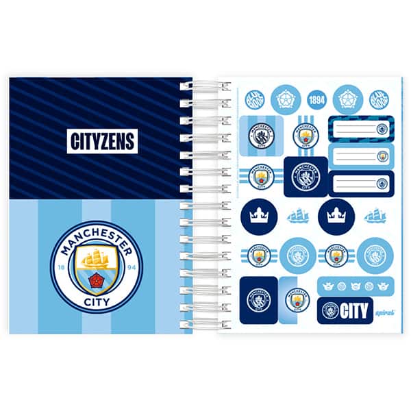 Agenda diária 2026, Manchester City, 176 folhas, 2637192, Spiral - PT 1 UN