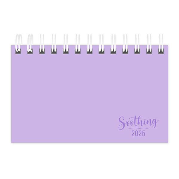 Agenda de bolso semanal Soothing 2026, 64 folhas, Lilás, Spiral Soot - PT 1 UN