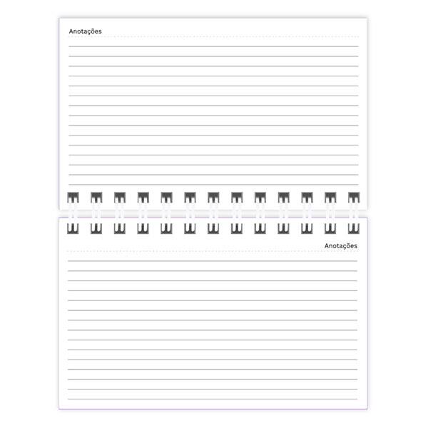 Agenda de bolso semanal Soothing 2026, 64 folhas, Lilás, Spiral Soot - PT 1 UN