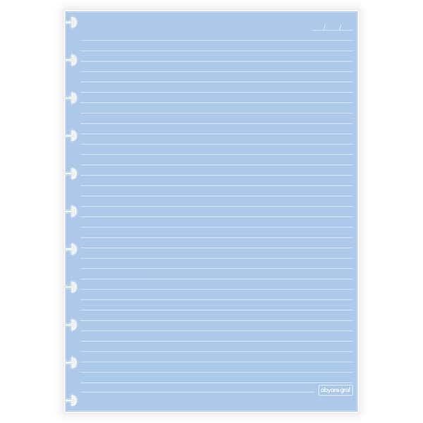 Refil para caderno de discos G, 50 folhas pautadas, Azul, 4018, Abyara - PT 1 UN