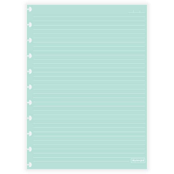 Refil para caderno de discos G, 50 folhas pautadas, Verde, 4025, Abyara - PT 1 UN