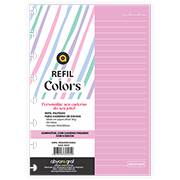 Refil para caderno de discos P, 50 folhas pautadas, Rosa, 4049, Abyara - PT 1 UN