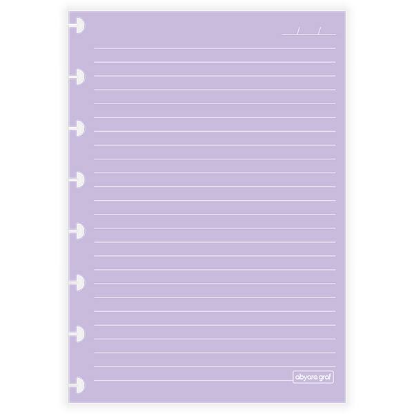 Refil para caderno de discos P, 50 folhas pautadas, Lilás, 4070, Abyara - PT 1 UN
