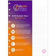 Refil para caderno de discos M, 50 folhas pautadas, Teen, RFCD4X4-2TN001, Iscool - PT 50 FL
