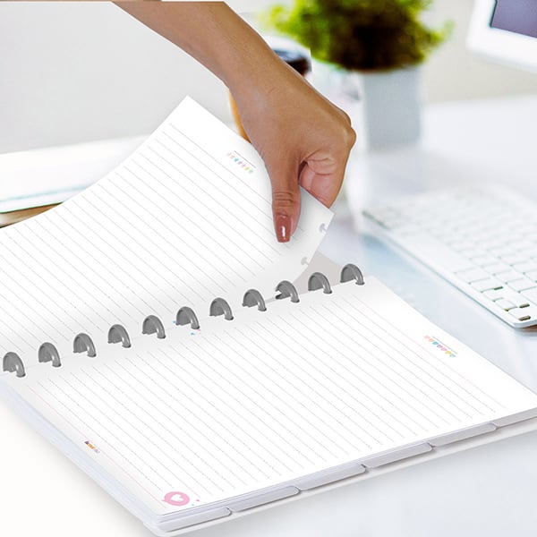 Refil para caderno de discos G, 100 folhas pautadas, Teen, RFCD1X1-3CL-100-001, Iscool - PT 100 FL