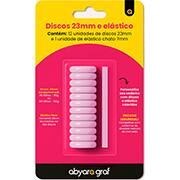 Disco para caderno smart com elástico, 23mm, Rosa bebê, 1123, Abyara - BT 12 UN