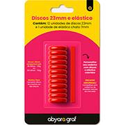 Disco para caderno smart com elástico, 23mm, Vermelho, 1161, Abyara - BT 12 UN
