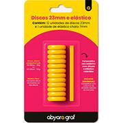 Disco para caderno smart com elástico, 23mm, Amarelo, 1178, Abyara - BT 12 UN