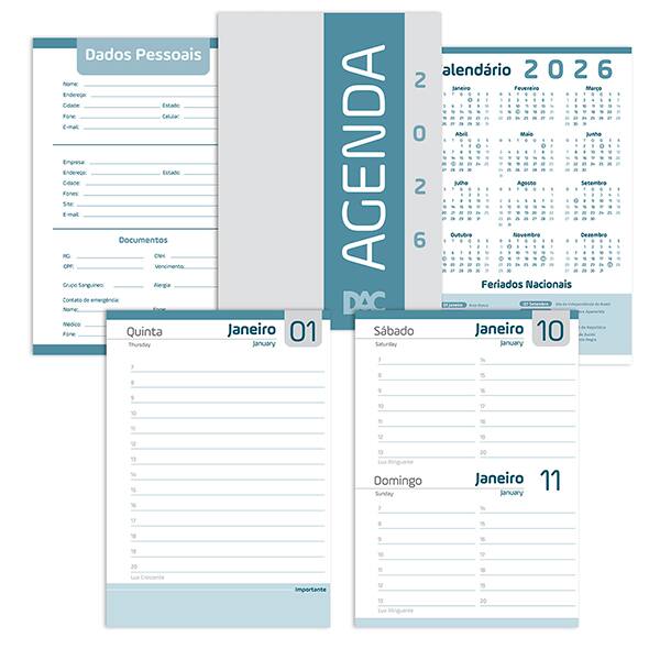 Agenda diária mini Corinthians 2026 5272 Dac PT 1 UN