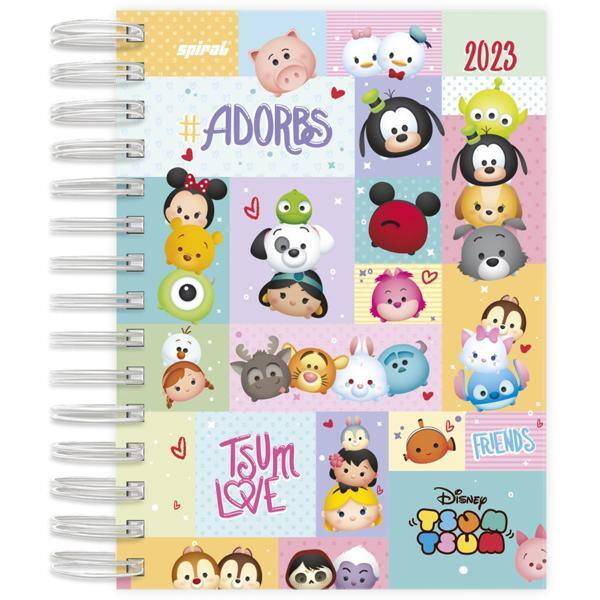 Agenda diária Tsum Tsum 2023, 176 folhas, 2368460, Spiral Tsum - PT 1