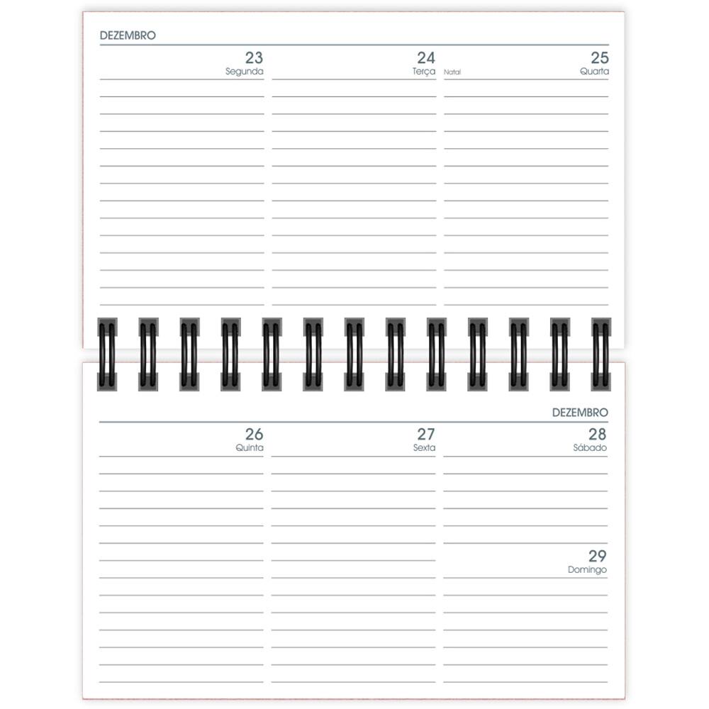 Agenda de bolso semanal espiral, 2024, Rosa, 2487799, Brief Ex - PT 1 ...