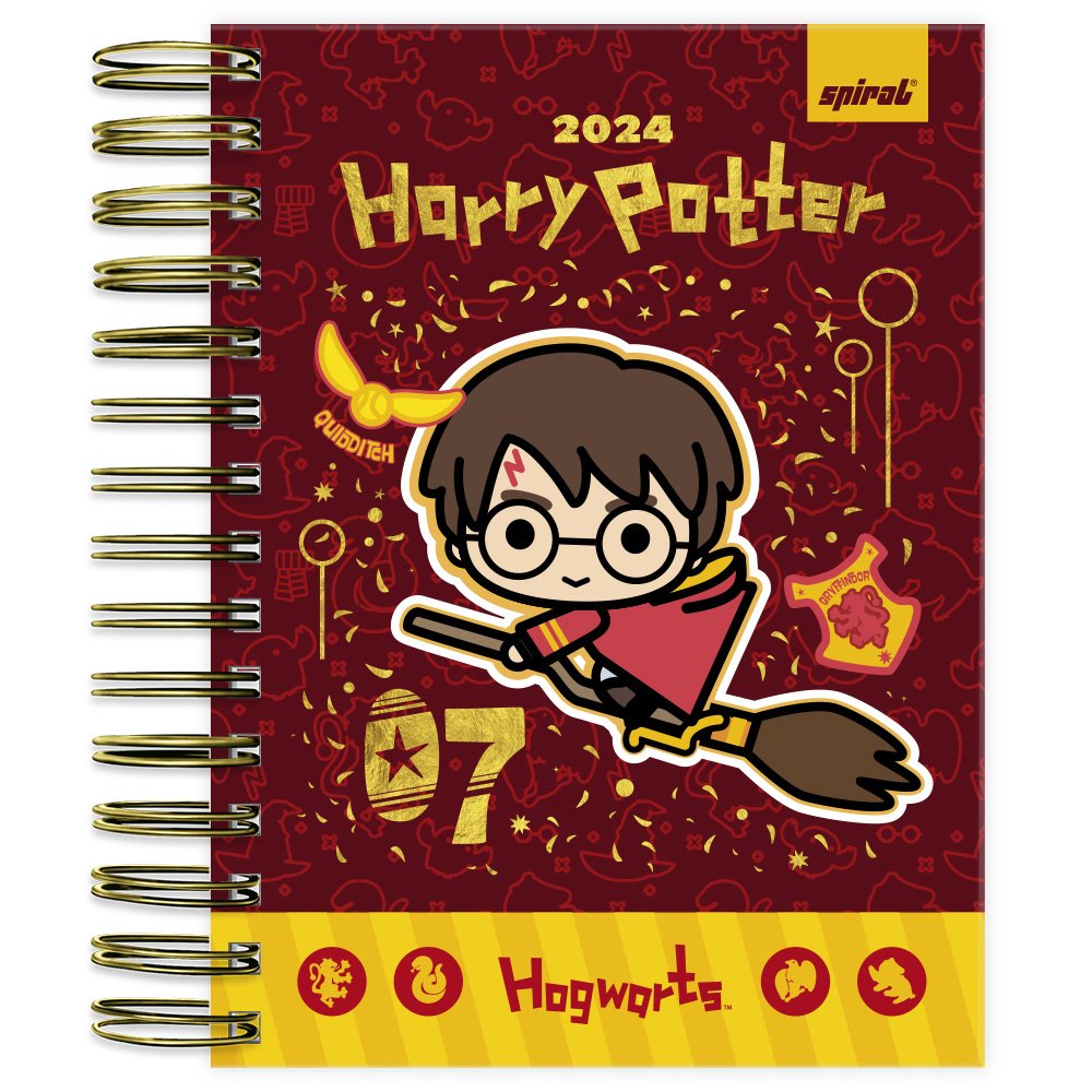 Agenda diária, Harry Potter Charms, 2024, 176 folhas, 2489205, Spiral