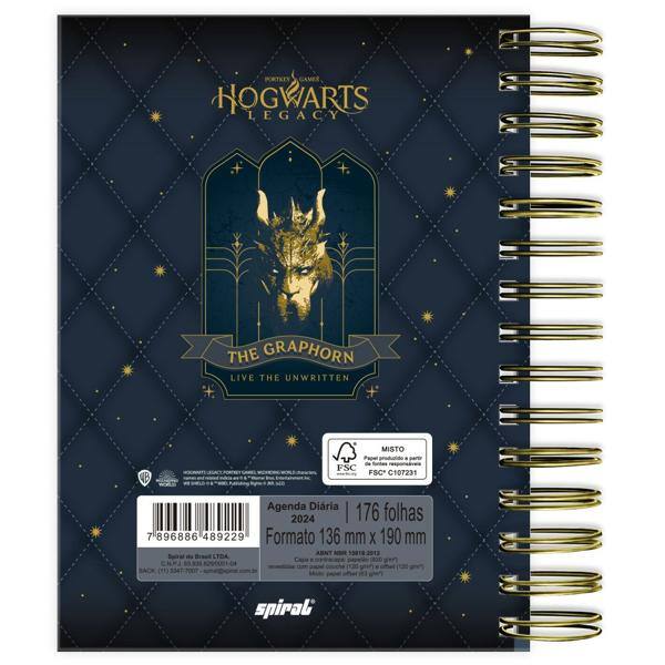 Agenda Diária 2024 Warner Hogwarts Legacy Spiral - PT 1 UN