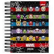 Agenda Diária 2024 Marvel Emoji Spiral - PT 1 UN Agenda Diária 2024 Marvel Emoji Spiral - PT 1 UN