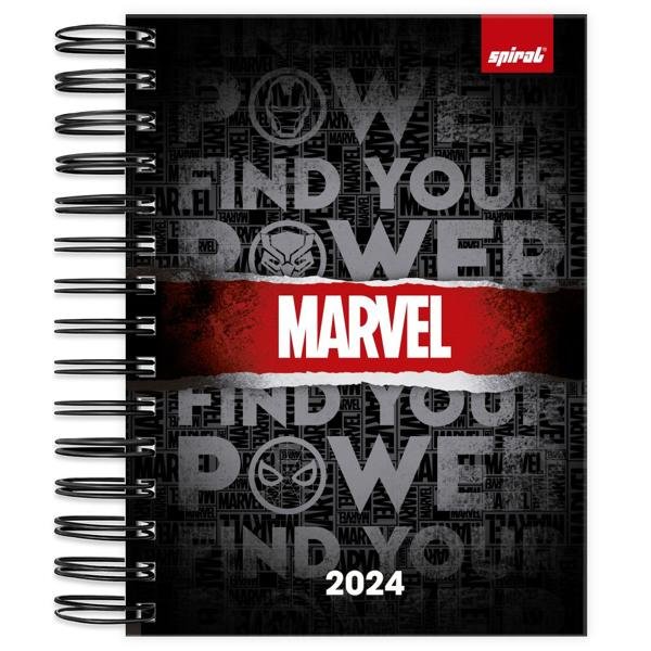 Agenda Diária 2024 Marvel Red Brick Spiral - PT 1 UN