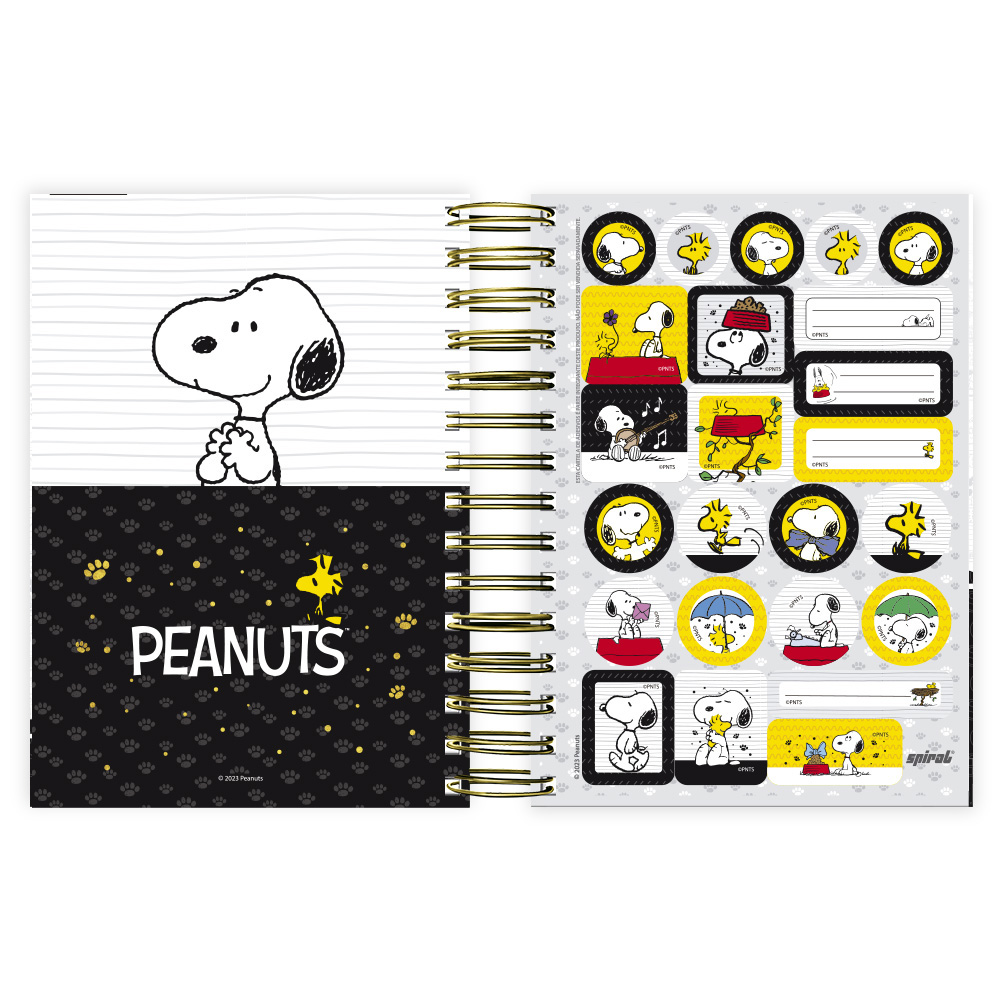 Agenda diária, Snoopy, 2024, 176 folhas, 2489601, Spiral Sno PT 1 UN