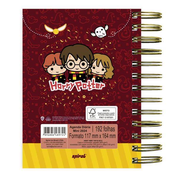 Agenda Diária Mini 2024 Warner Harry Potter Charms Spiral - PT 1 UN