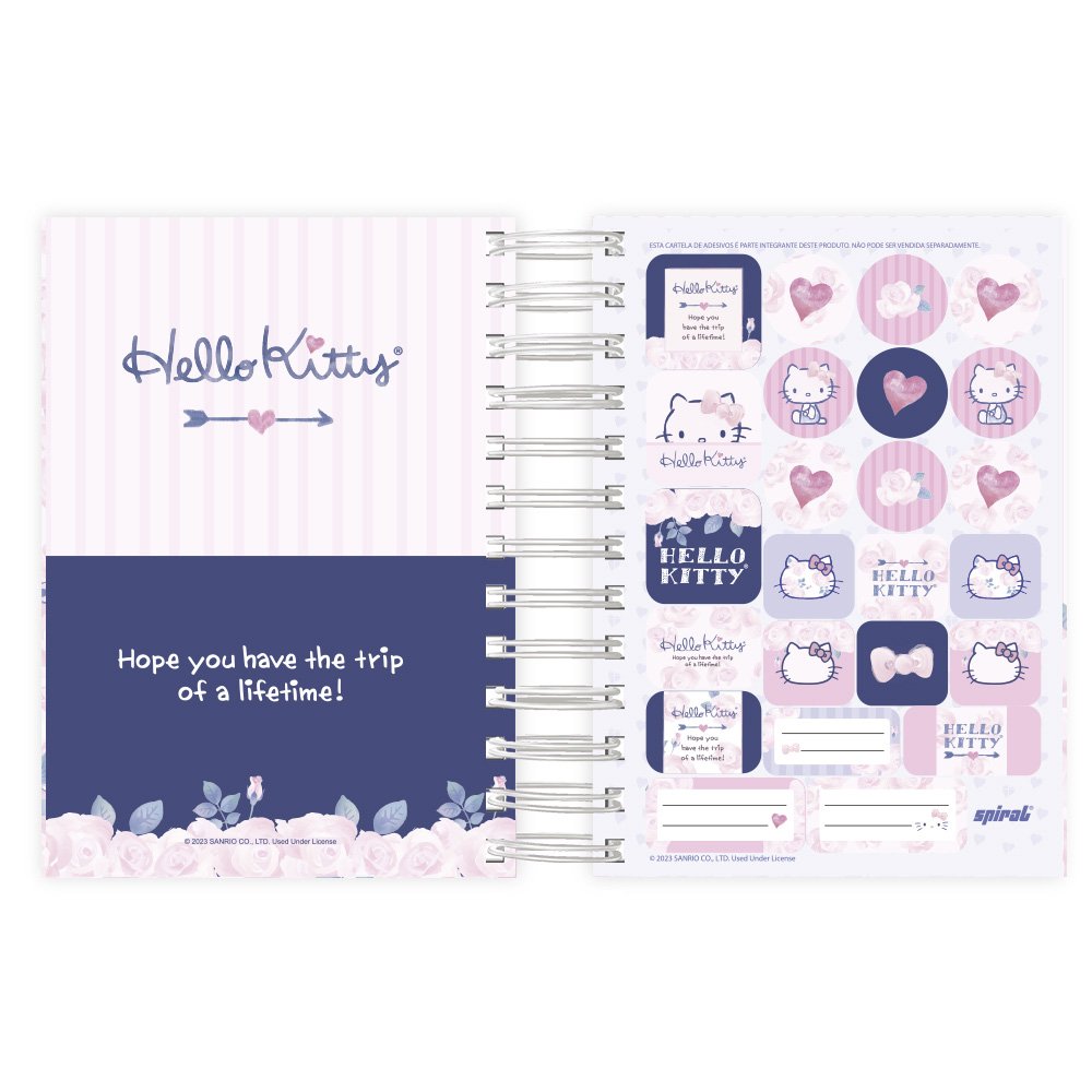 Agenda Diária Mini Hello Kitty, 2024, 192 folhas, 2489731, Spiral Hki