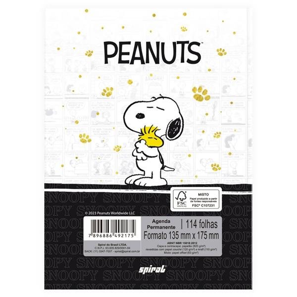 Agenda Permanente Snoopy - Peanuts Spiral - PT 1 UN