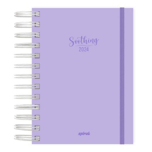 Agenda Diária Mini 2024 Soothing Lilás Spiral - PT 1 UN