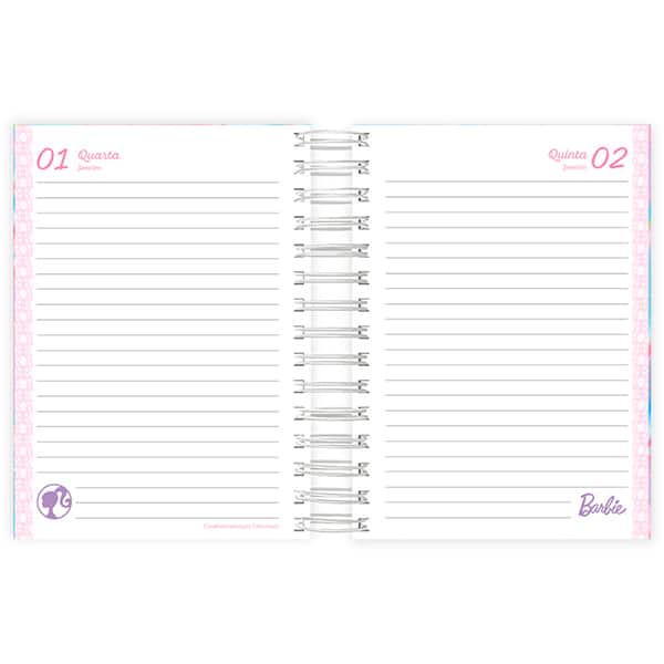 Agenda Diária 2025 Barbie, 176 folhas, 2514582, Spiral Brb - PT 1 UN