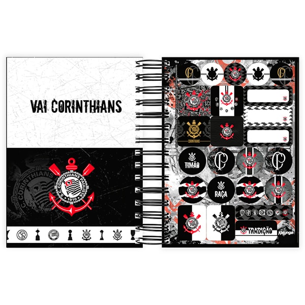 Agenda Diária 2025 Corinthians, 176 folhas, 2514599, Spiral Sccp - PT 1 UN