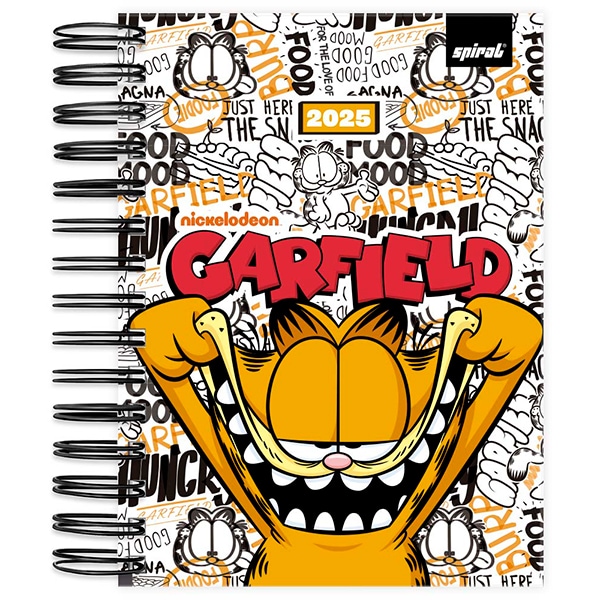 Agenda Diária 2025 Garfield, 176 folhas, 2512328, Spiral Gar - PT 1 UN