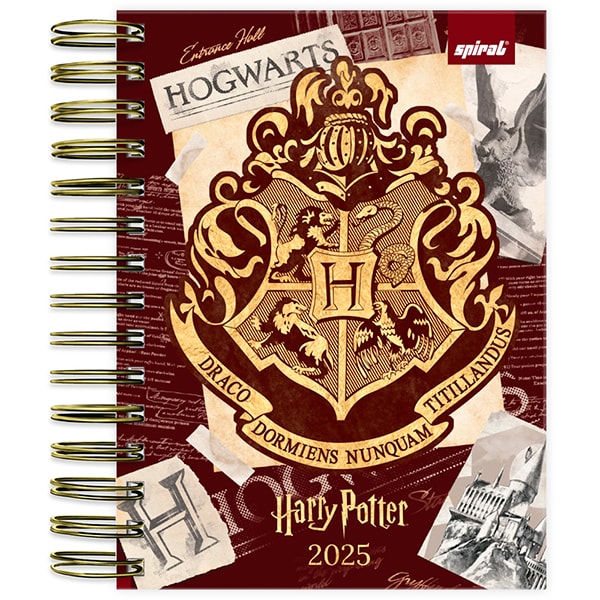 Agenda Diária 2025 Harry Potter, 176 folhas, 2514612, Spiral Hpt - PT 1 UN