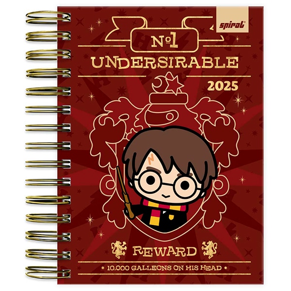 Agenda Diária 2025 Harry Potter Charms, 176 folhas, 2512335, Spiral Hpc - PT 1 UN