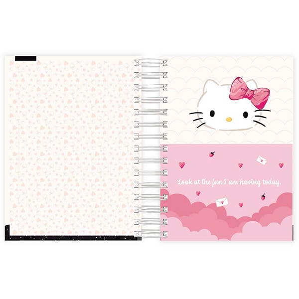 Agenda diária 2025, Hello Kitty, 176 folhas, 2512342, Spiral Hki - PT 1 UN