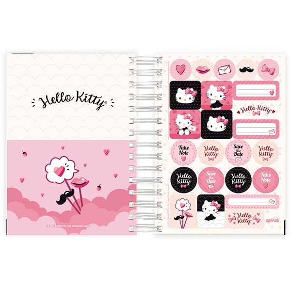 Agenda diária 2025, Hello Kitty, 176 folhas, 2512342, Spiral Hki - PT 1 UN