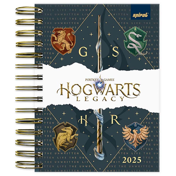 Agenda Diária 2025 Hogwarts Legacy, 176 folhas, 2512359, Spiral Hl - PT 1 UN