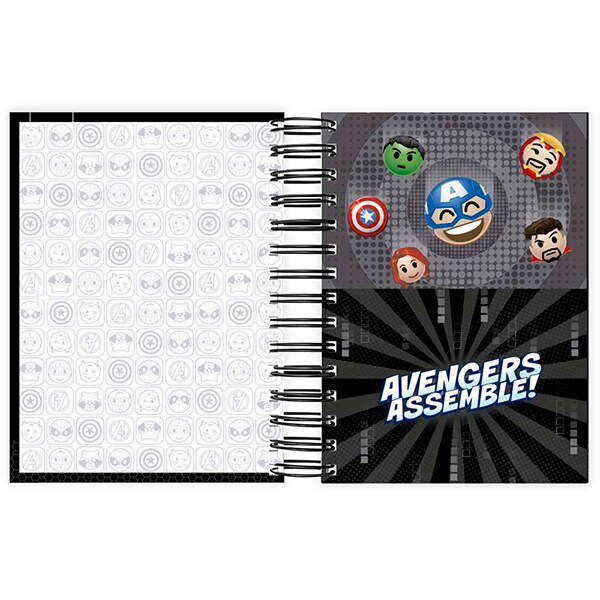 Agenda Diária 2025 Marvel Emoji, 176 folhas, 2512373, Spiral Mve - PT 1 UN