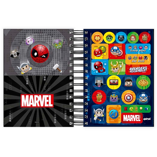 Agenda Diária 2025 Marvel Emoji, 176 folhas, 2512373, Spiral Mve - PT 1 UN