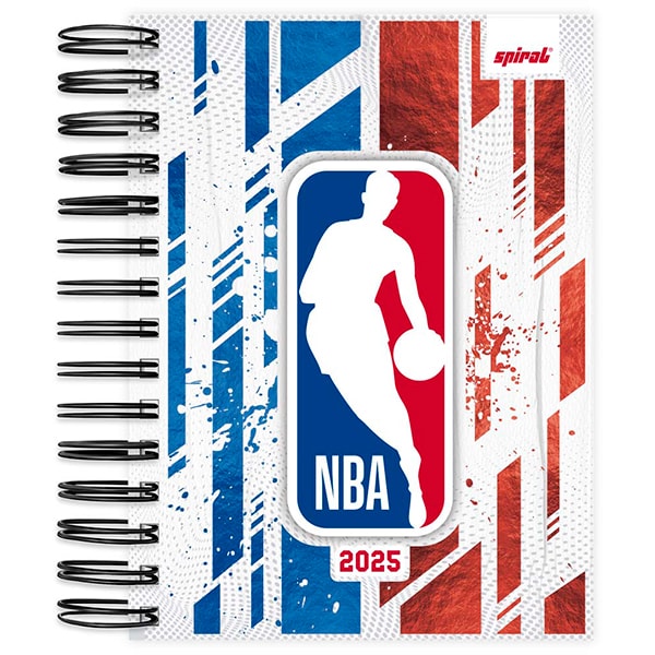 Agenda Diária 2025 NBA, 176 folhas, 2512380, Spiral Nba - PT 1 UN