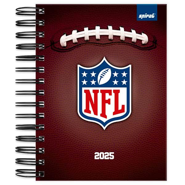 Agenda diária 2025, NFL, 176 folhas, 2514643, Spiral NFL - PT 1 UN