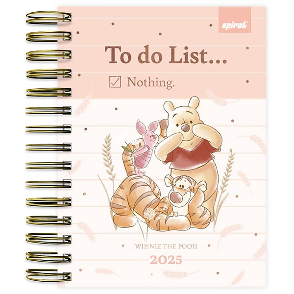 Agenda Diária 2025 Ursinho Pooh, 176 folhas, 2514698, Spiral Pooh - PT 1 UN